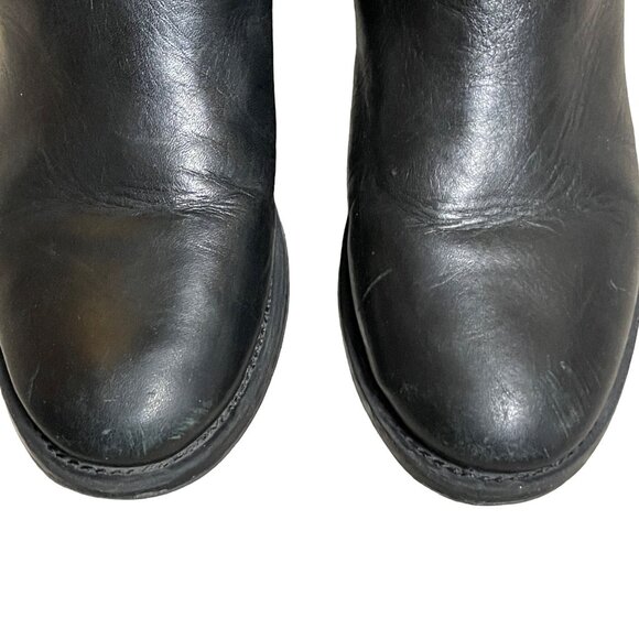 Arturo Chiang Women's Boots Black Leather Chrome Buckle Straps Riding  Size 7.5W - Picture 8 of 11